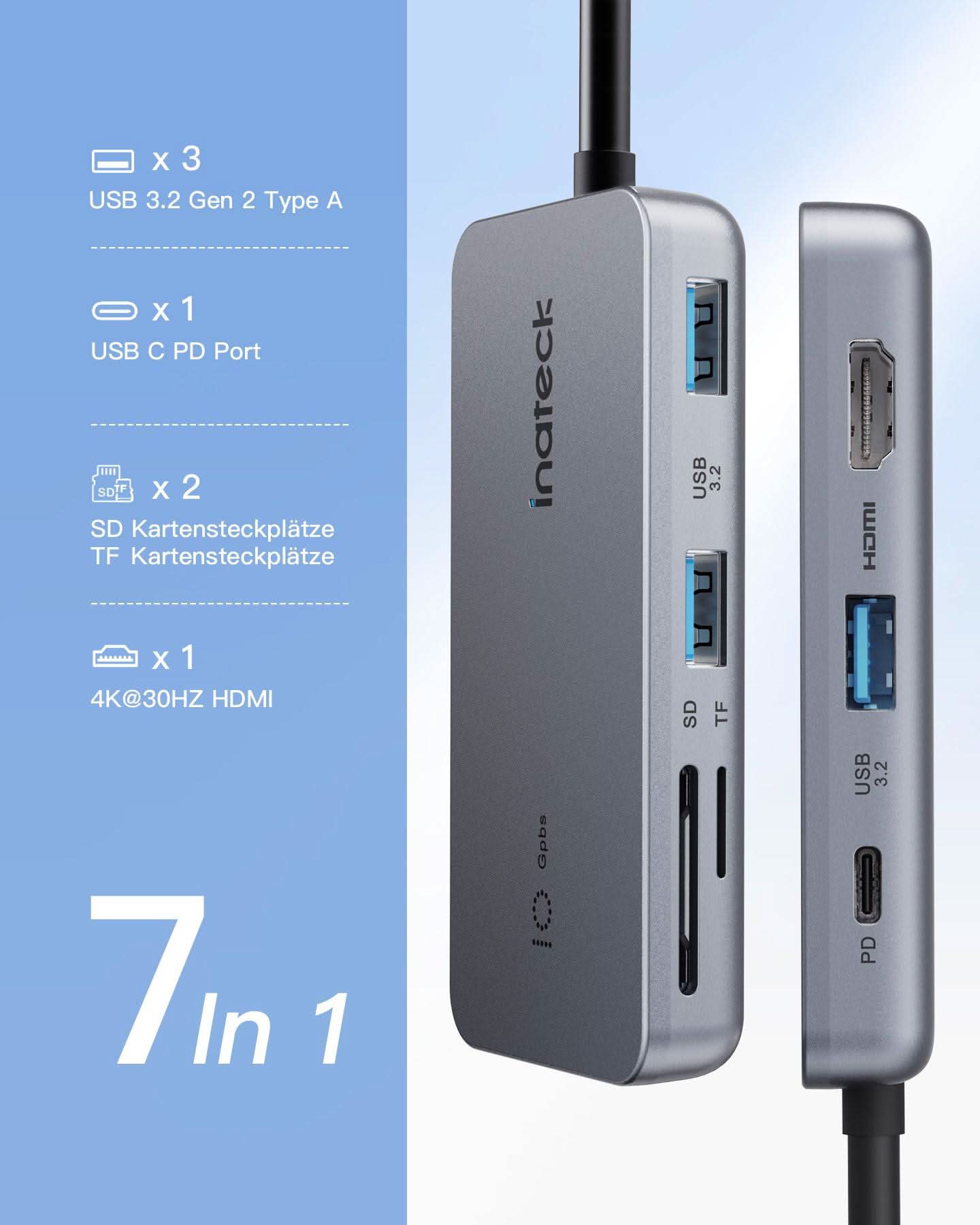 inateck-hb2027-usb-c-hub-7-in-1-4k-hdmi-10-gbit-s image 2