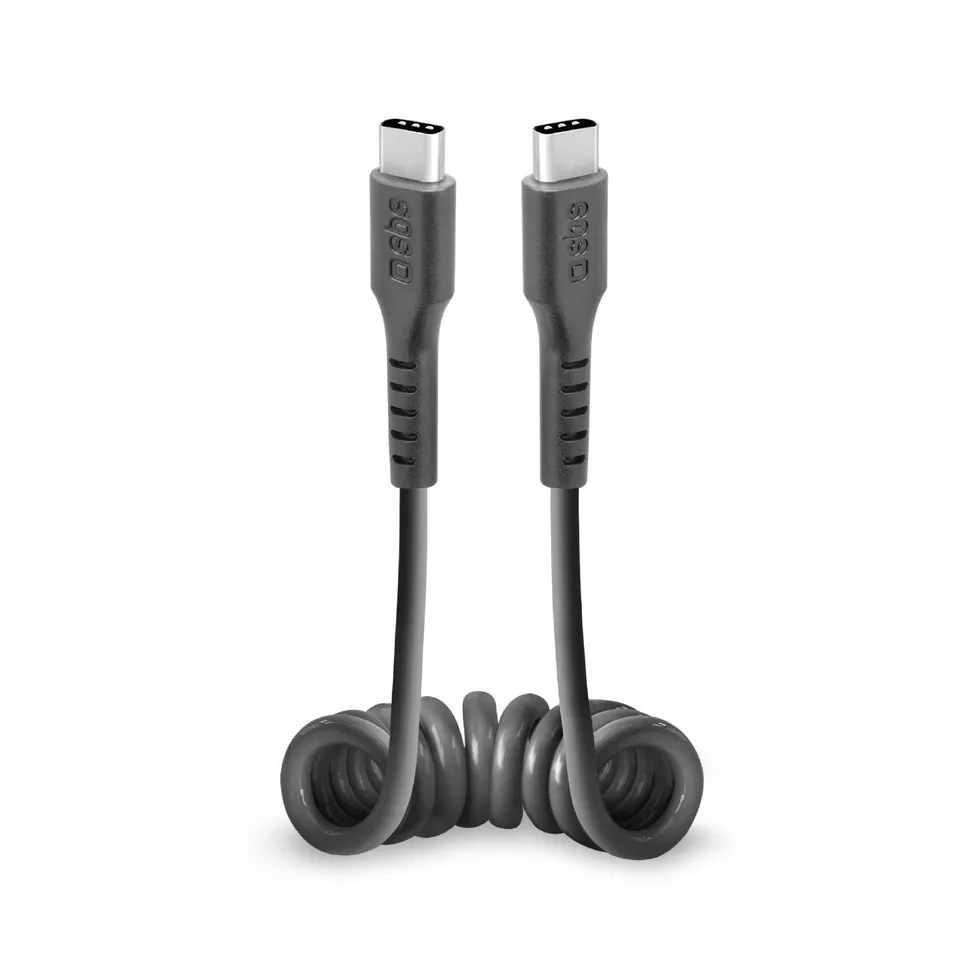 sbs-spiralkabel-usb-c-ladekabel-50-cm-3-0-data-dehnbar-1-m image 1