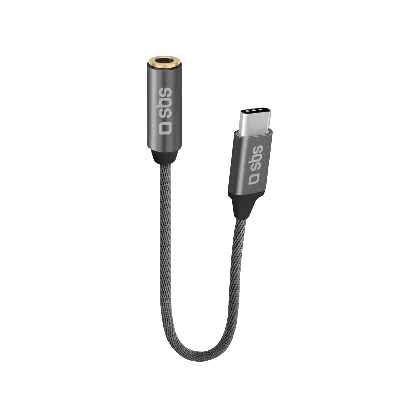 sbs-usb-c-auf-3-5-mm-klinke-adapter-15-cm-stoff image 1