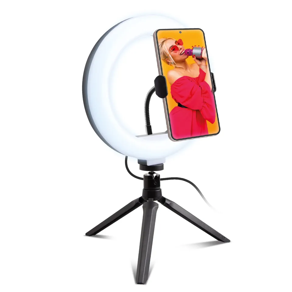 sbs-led-ringlicht-20cm-stativ-handy-videolicht image 1