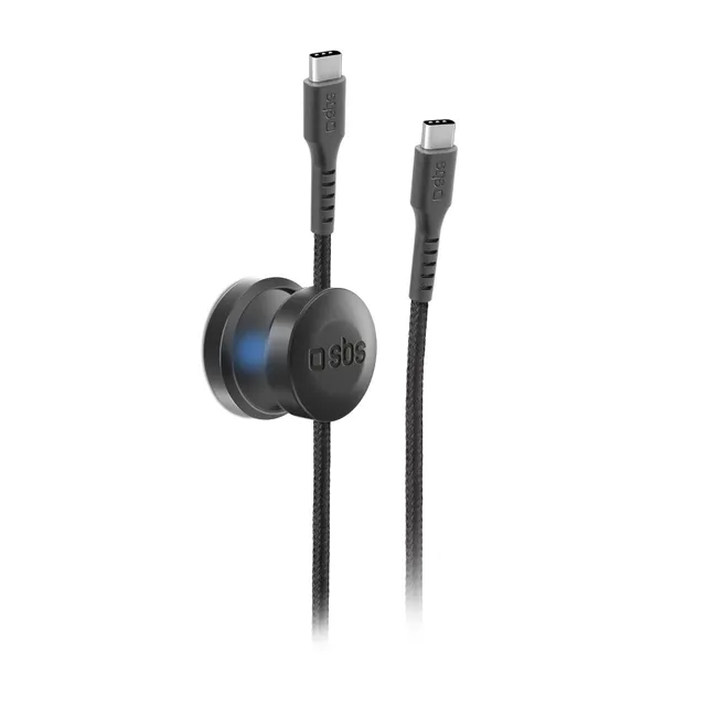sbs-usb-c-ladekabel-2m-geflochten-mit-magnethalter image 1