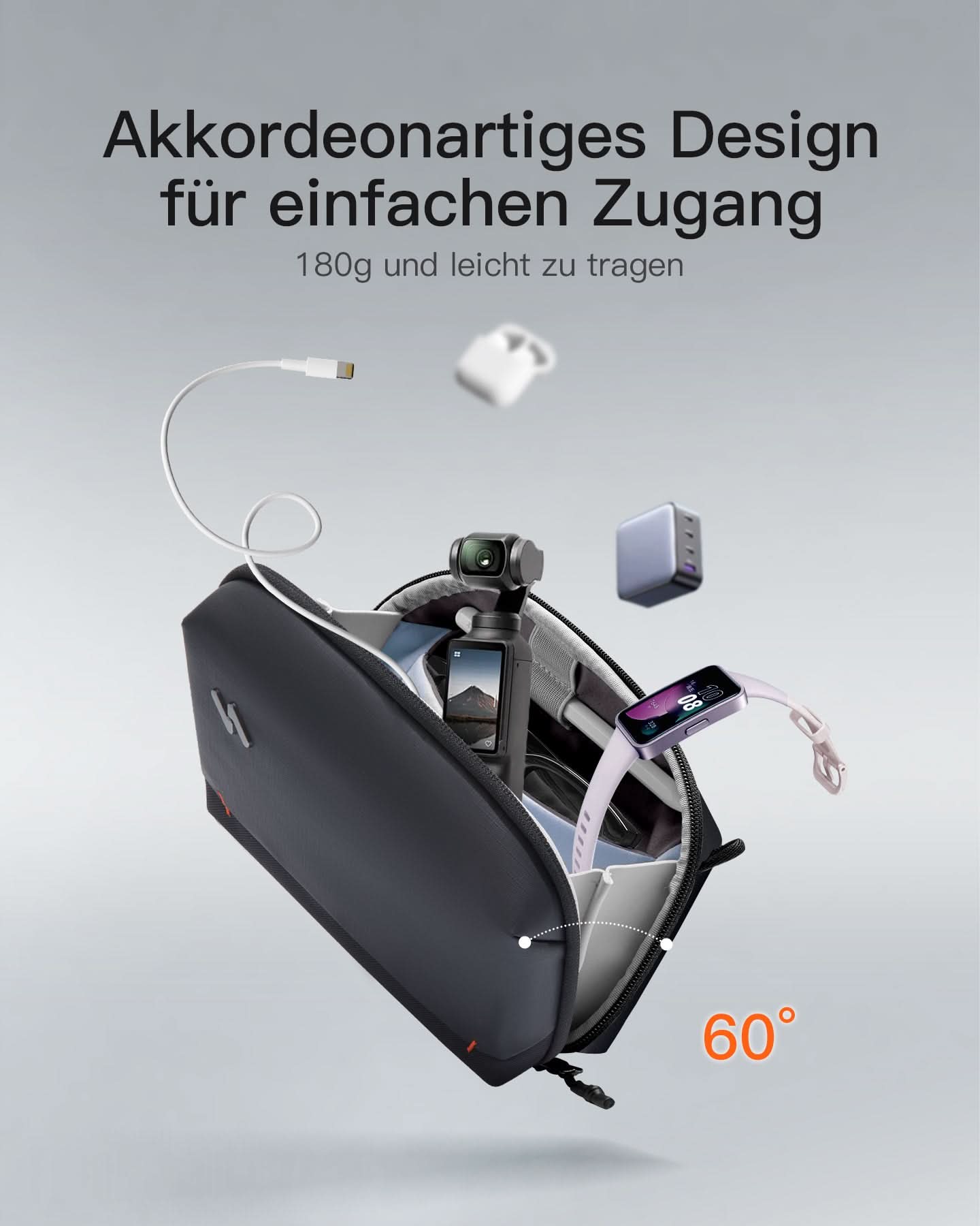 inateck-gadget-organizer-abm33-elektronik-tasche-schwarz-2l image 2