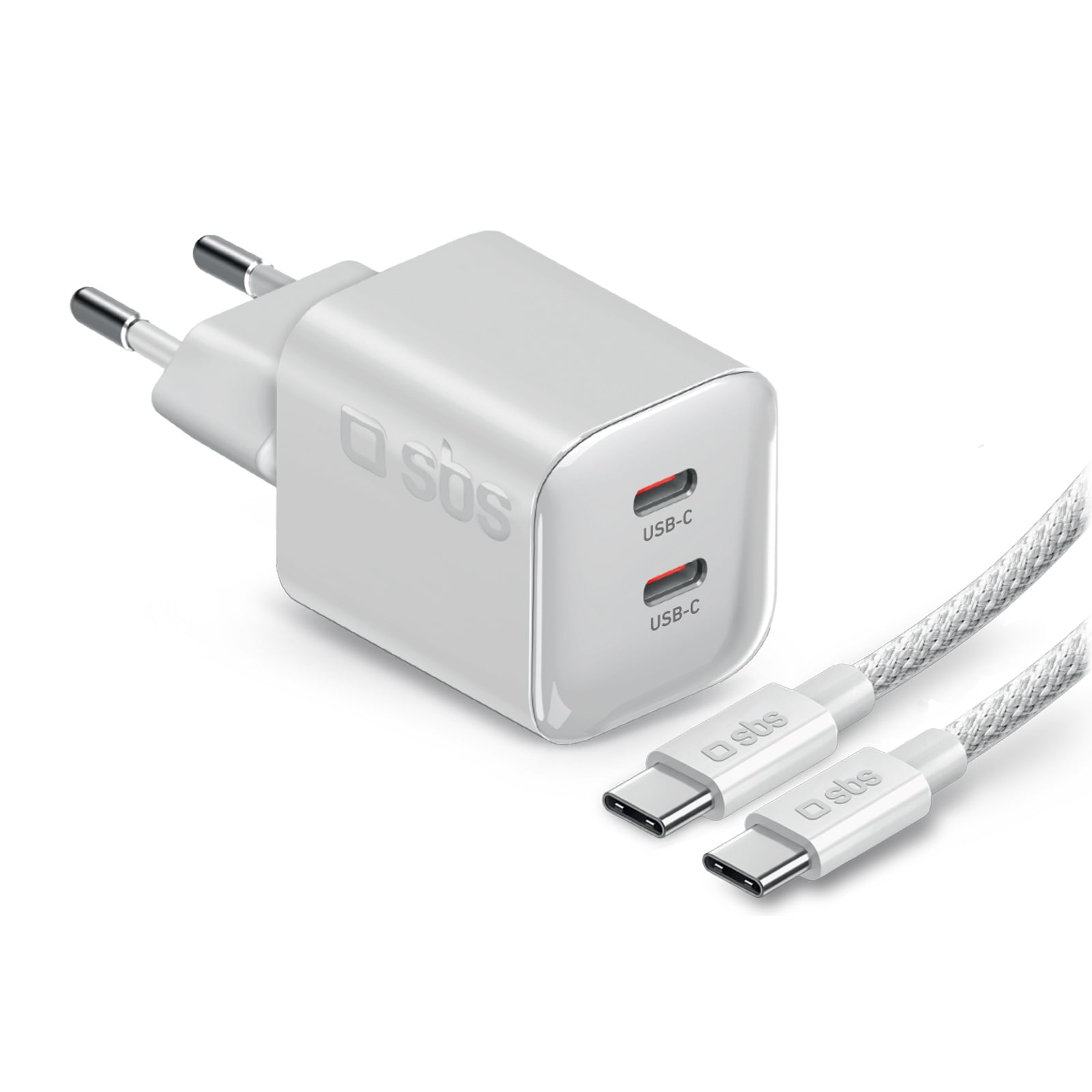sbs-100w-gan-wandladeger-t-2x-usb-c-kabel-1-5-m image 1