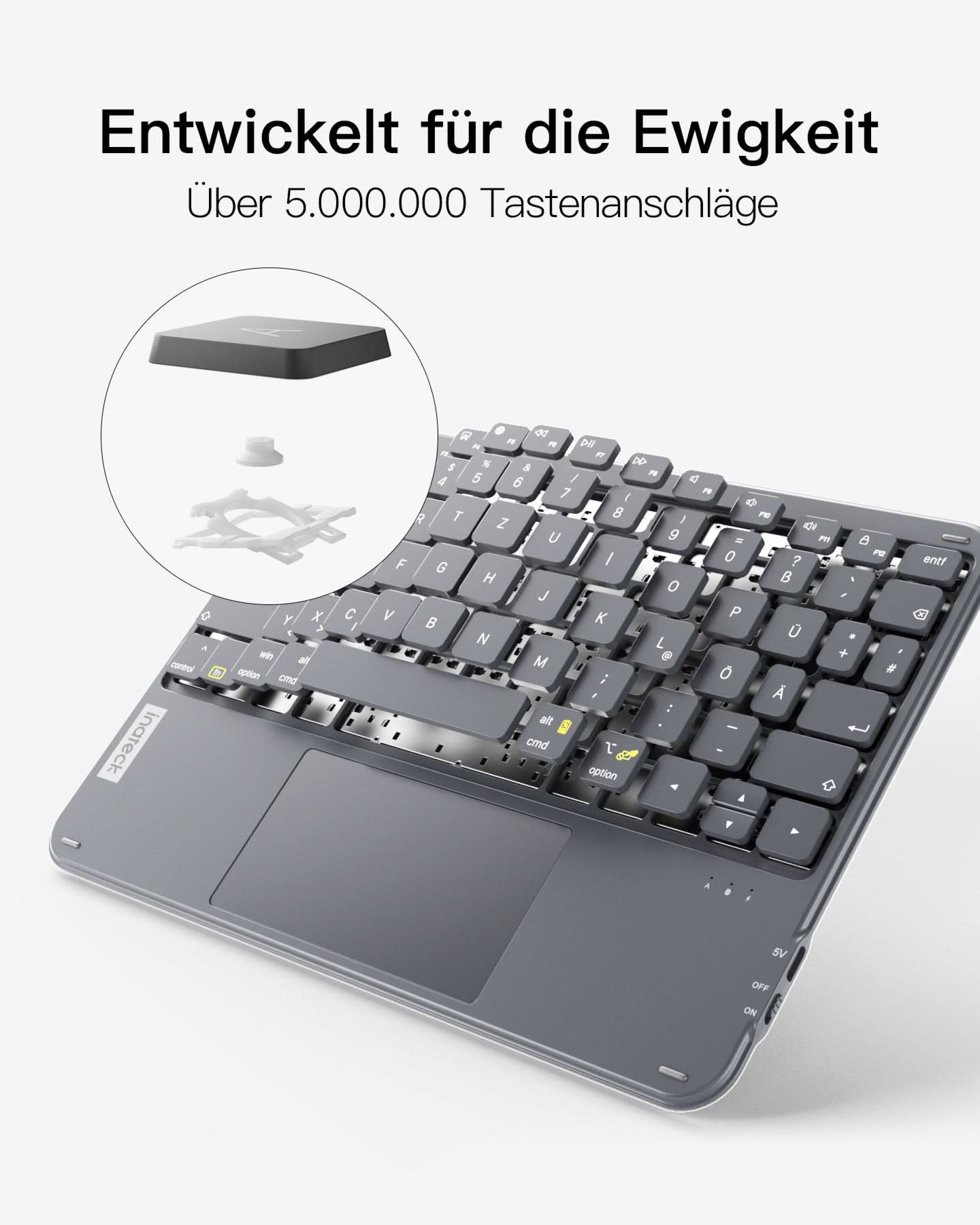 inateck-kb01105-tablet-tastatur-kabellos-qwertz-grau-trackpad image 6