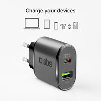 sbs-25w-power-delivery-wandladeger-t-usb-c-usb-a-dual image 2