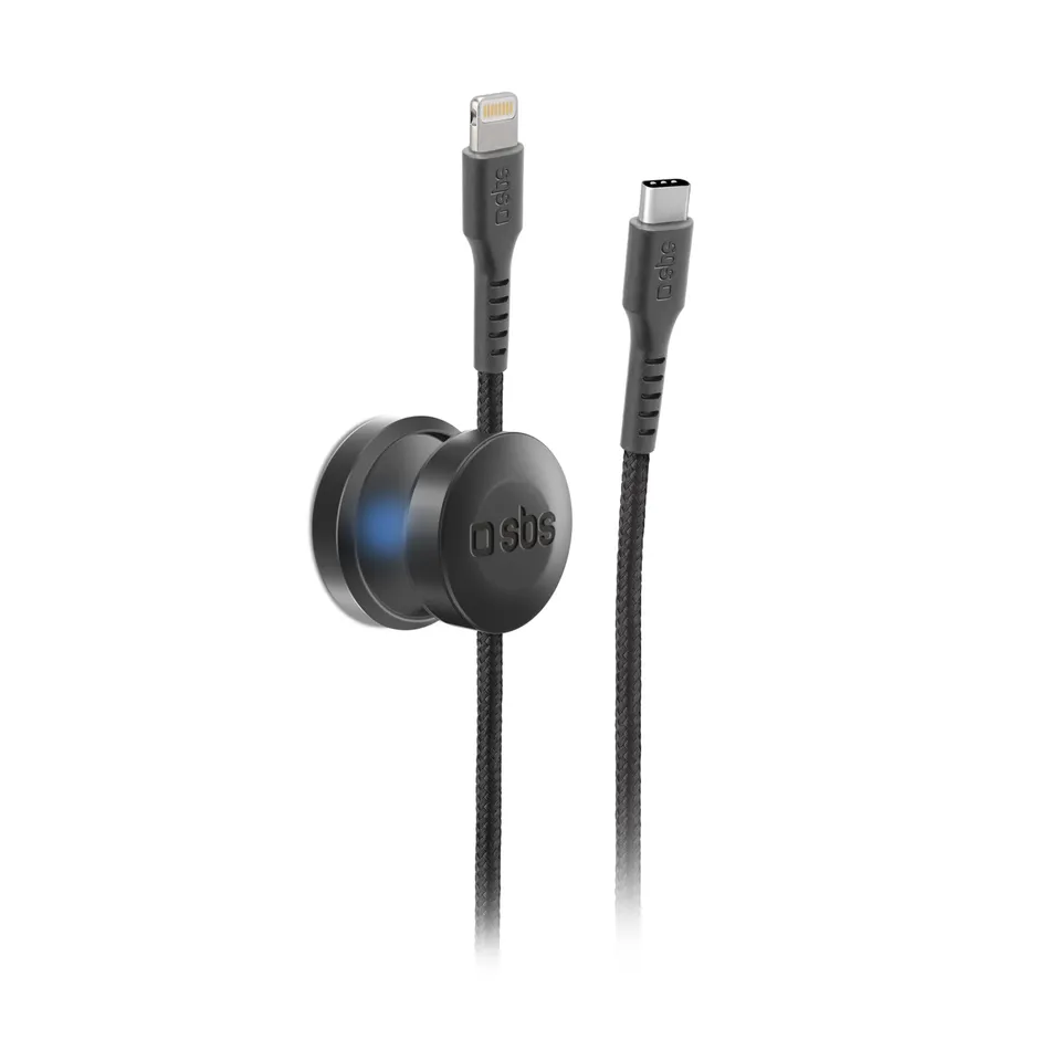 sbs-usb-c-lightning-kabel-2-m-mfi-magnet-halter image 1
