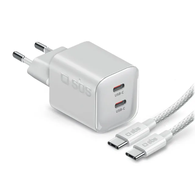 sbs-100w-gan-wandladeger-t-2x-usb-c-kabel-1-5-m image 1