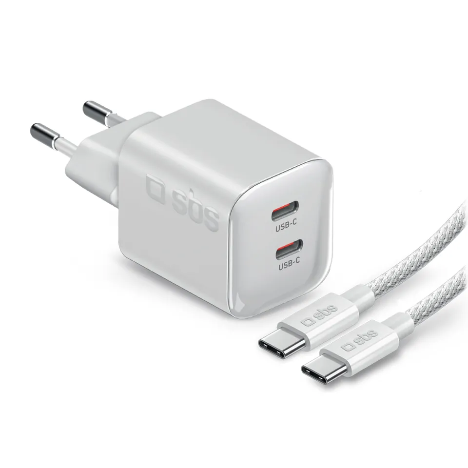 sbs-100w-gan-wandladeger-t-2x-usb-c-kabel-1-5-m image 1