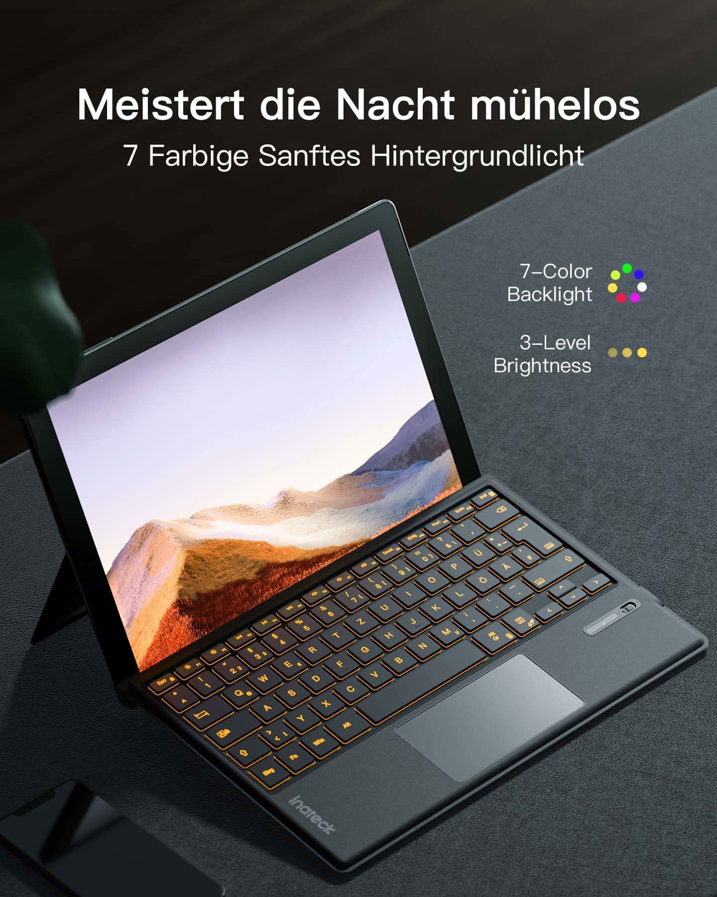 inateck-ai-kb02027-surface-pro-tastatur-qwertz-grau-beleuchtet image 4