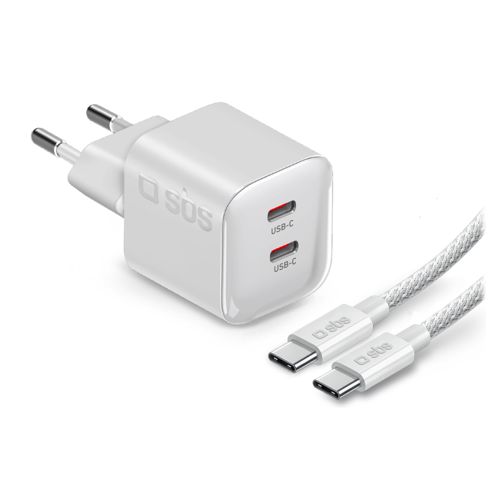 sbs-wall-chargers-wandladeger-t-60w-pd-2x-usb-c-kabel-1-5m image 1