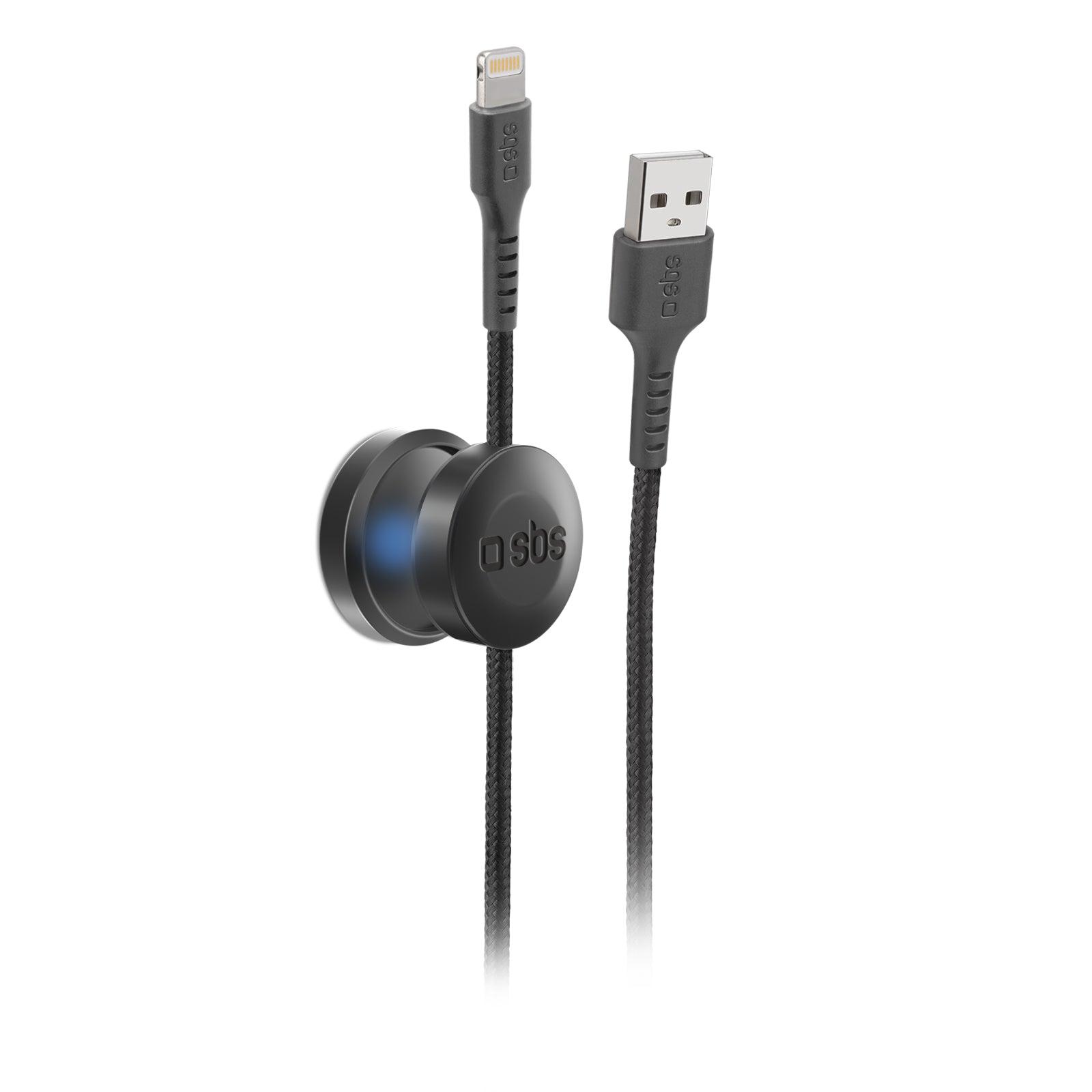 sbs-lightning-kabel-2-m-mfi-mit-magnethalterung-schwarz image 1