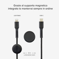 sbs-usb-c-lightning-kabel-2-m-mfi-magnet-halter image 2