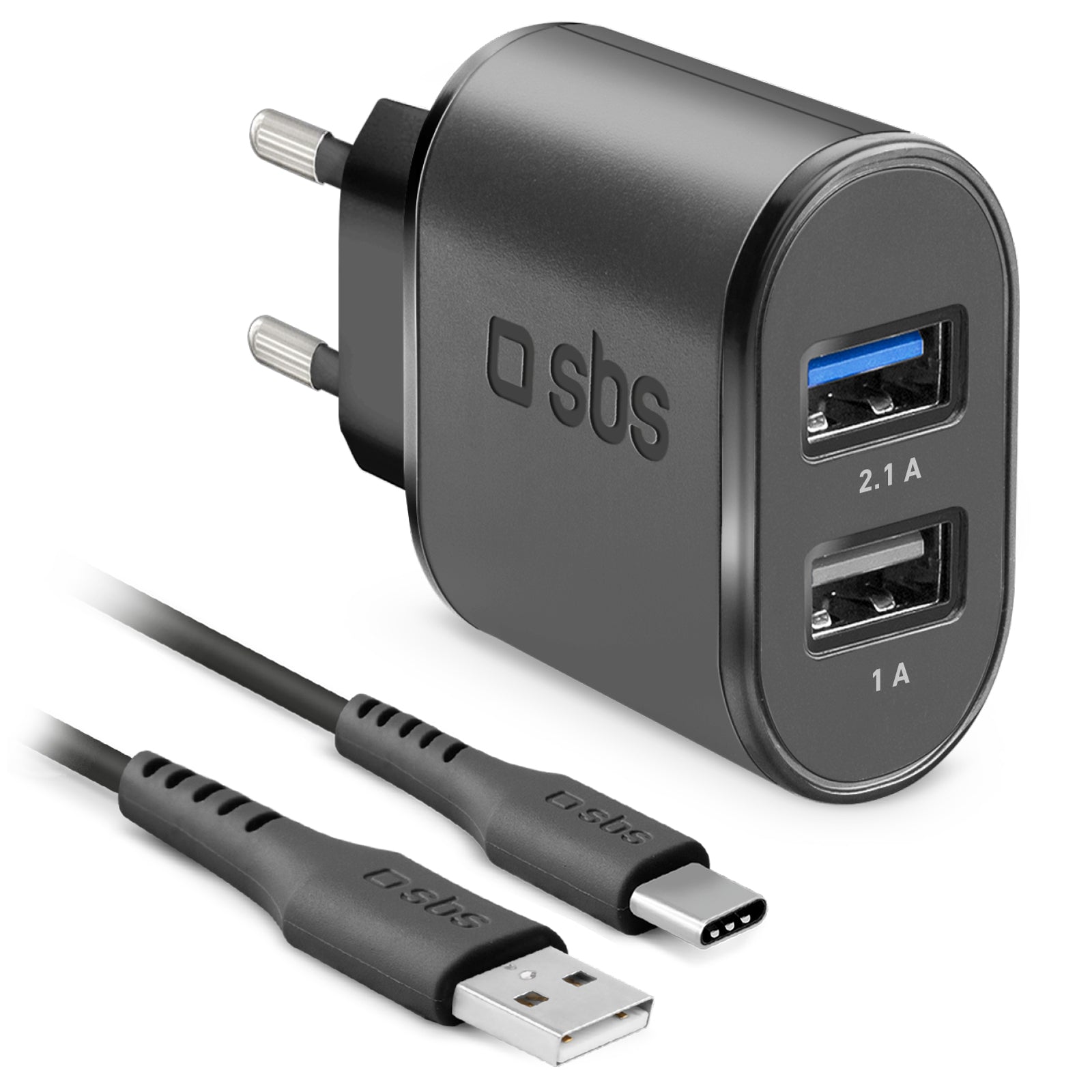 sbs-wall-chargers-dual-usb-ladeger-t-10w-mit-usb-c-kabel image 1