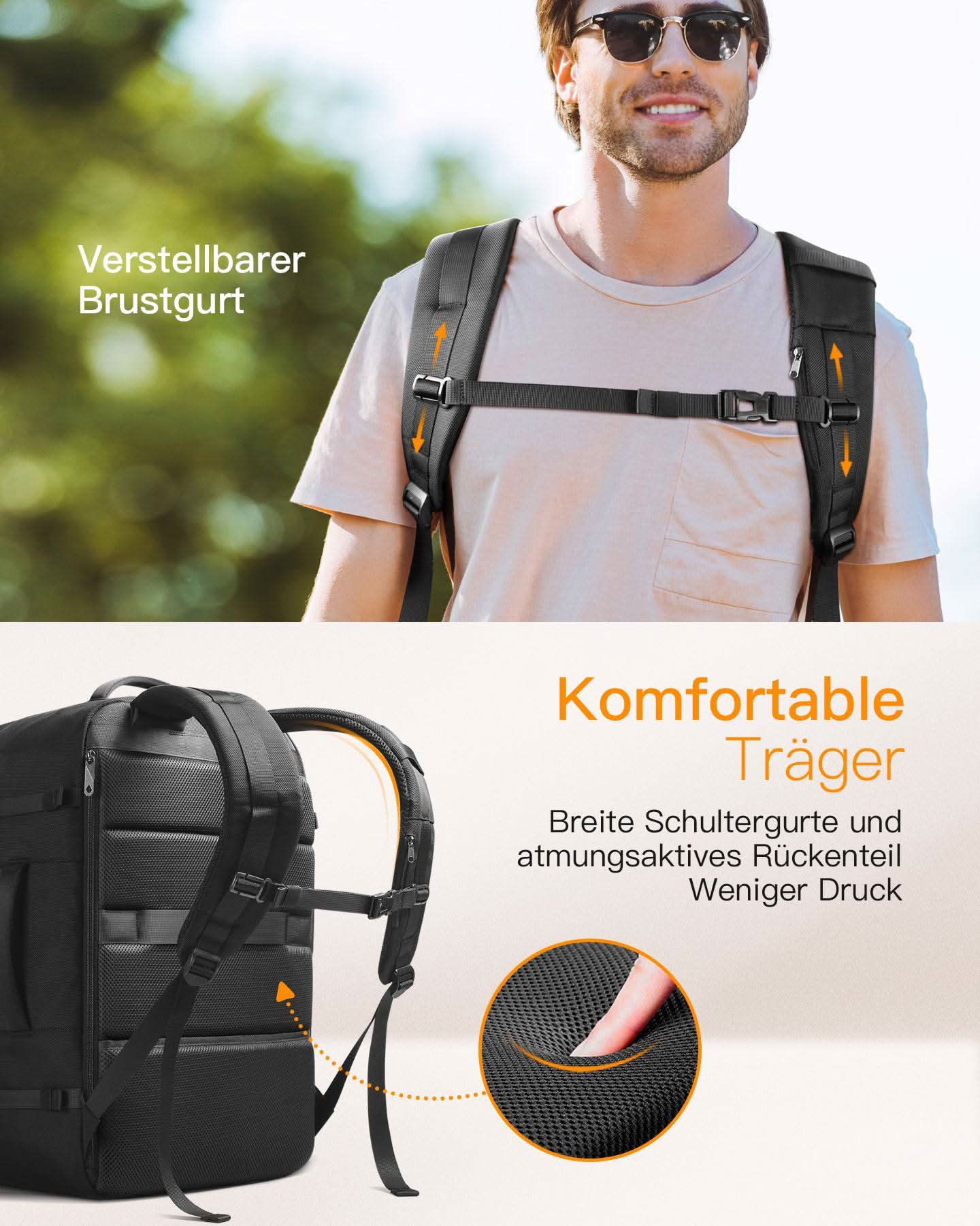 inateck-bp03005-lightour-handgep-ck-rucksack-20-42l-laptop image 5