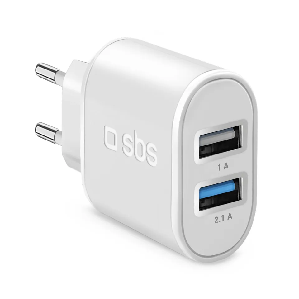 sbs-reise-usb-wandladeger-t-2-port-2-1a-eu-stecker image 1