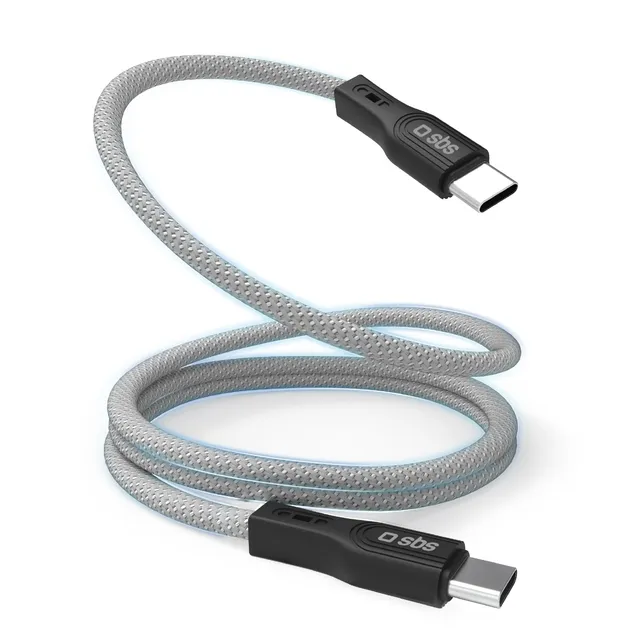 sbs-usb-c-auf-usb-c-kabel-1-m-magnetisch-60w-geflochten image 1