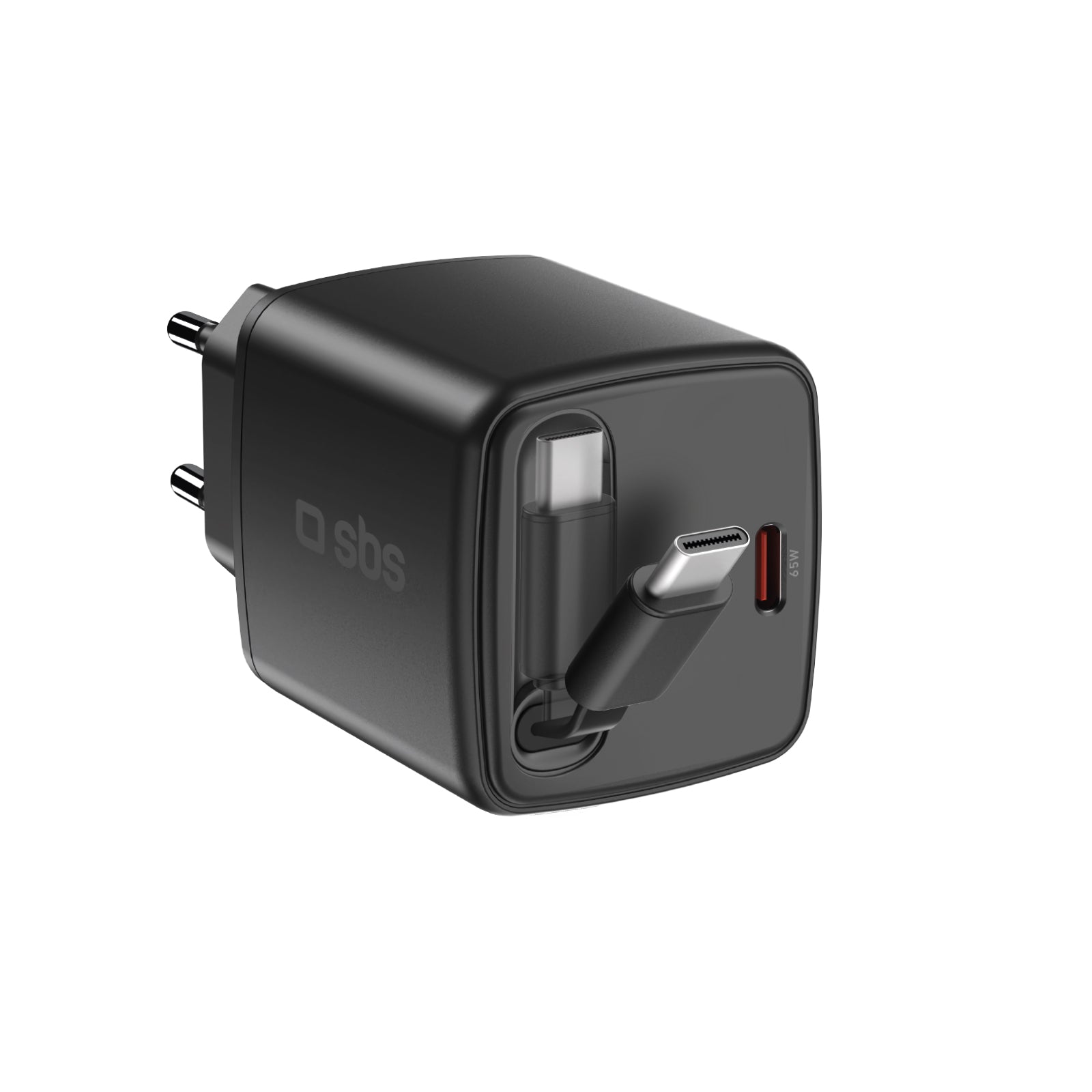 sbs-65w-gan-ladeger-t-usb-c-mit-einziehbarem-kabel-75cm image 1