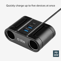 sbs-car-chargers-auto-verteiler-ladeger-t-100w-usb-c-pd image 2