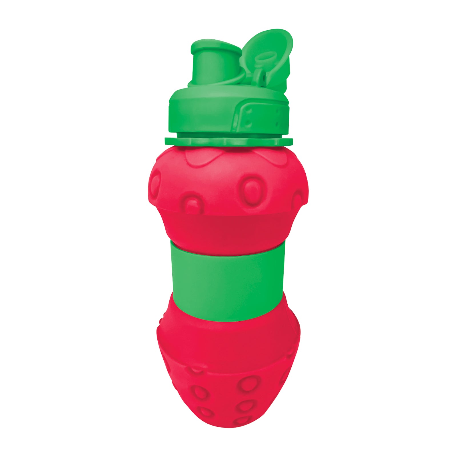 sbs-funny-bottle-falt-trinkflasche-silikon-600ml-erdbeere image 1