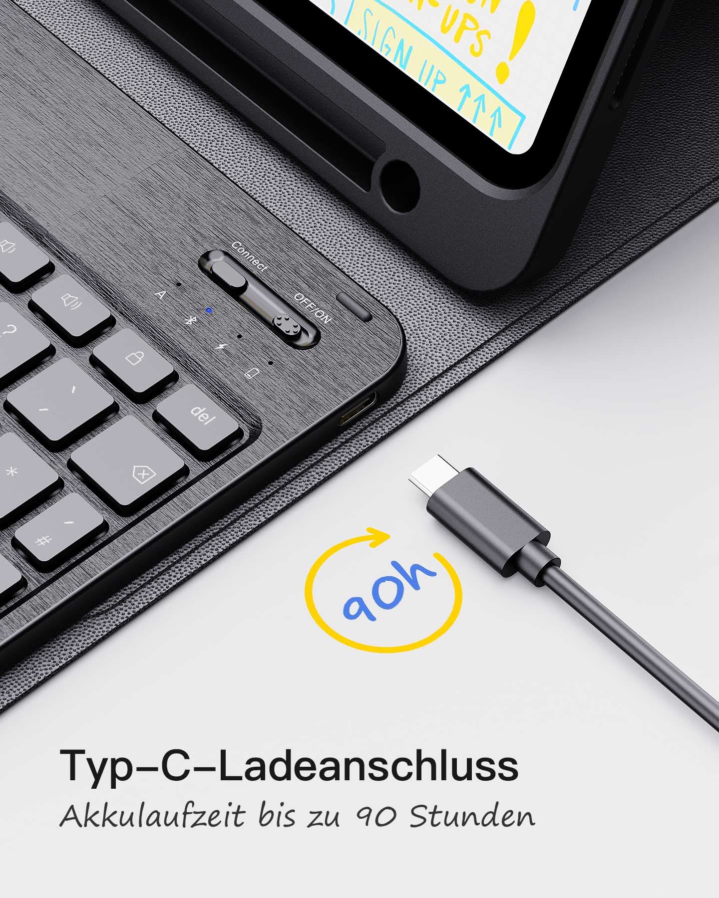 inateck-ace-touch-kb04002-tastaturh-lle-11-zoll-schwarz image 7