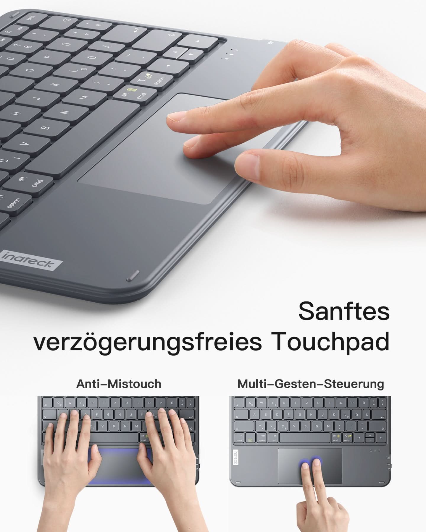 inateck-kb01105-tablet-tastatur-kabellos-qwertz-grau-trackpad image 4