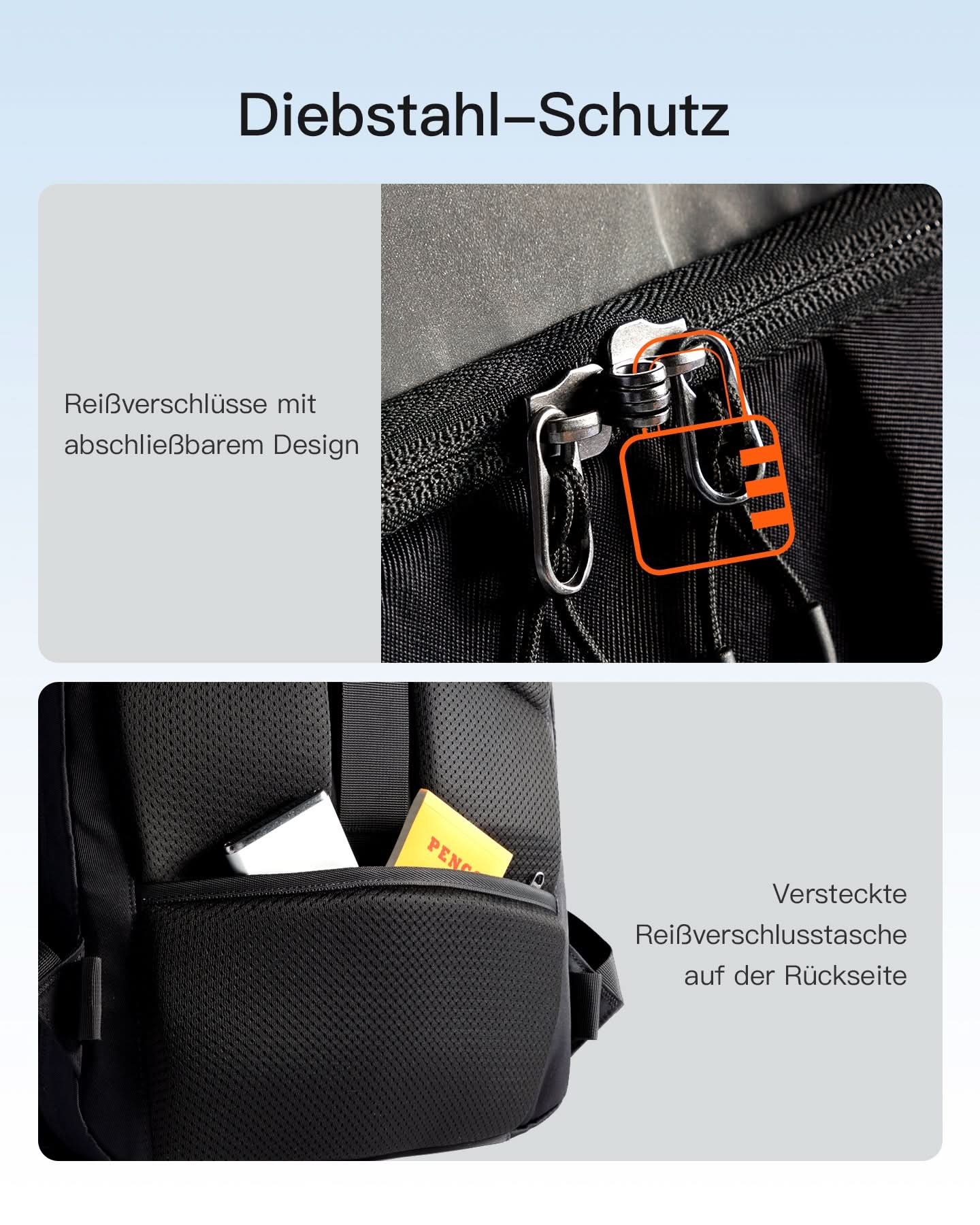 inateck-lightour-bp03009-reiserucksack-38-5l-17-zoll-schwarz image 6