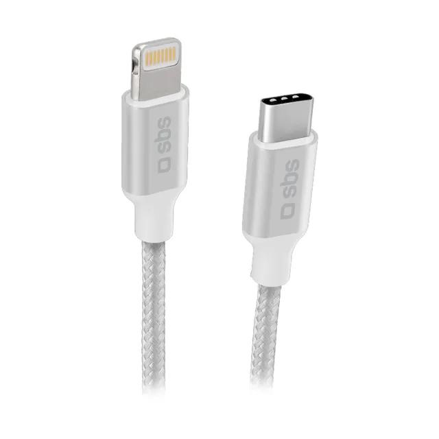 sbs-usb-c-auf-lightning-kabel-mfi-geflochten-daten-ladung image 1
