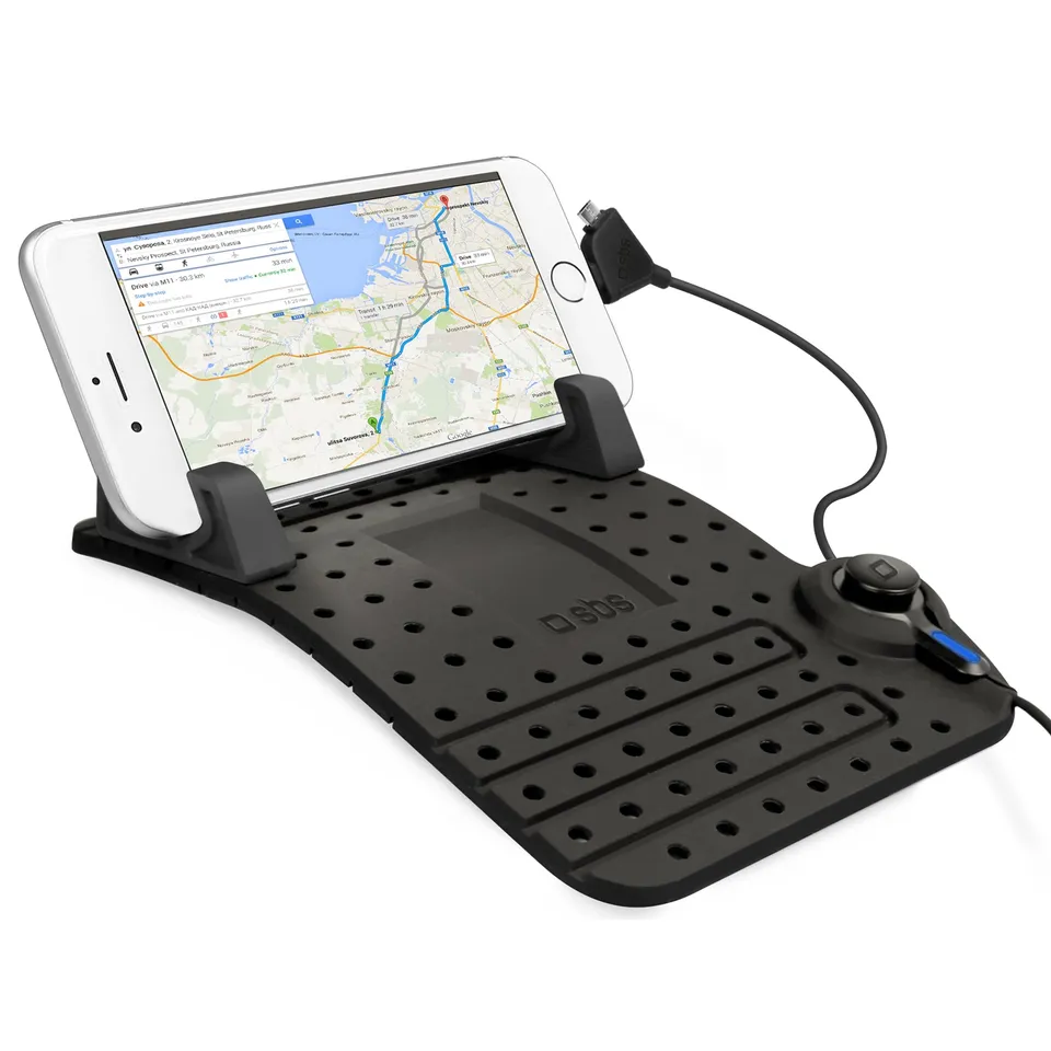 sbs-handyhalterung-auto-silikon-pad-mit-ladekabel image 1