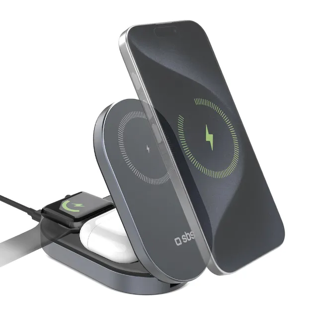 sbs-power-dock-3in1-wireless-charger-qi2-15w-faltbar-schwarz image 1