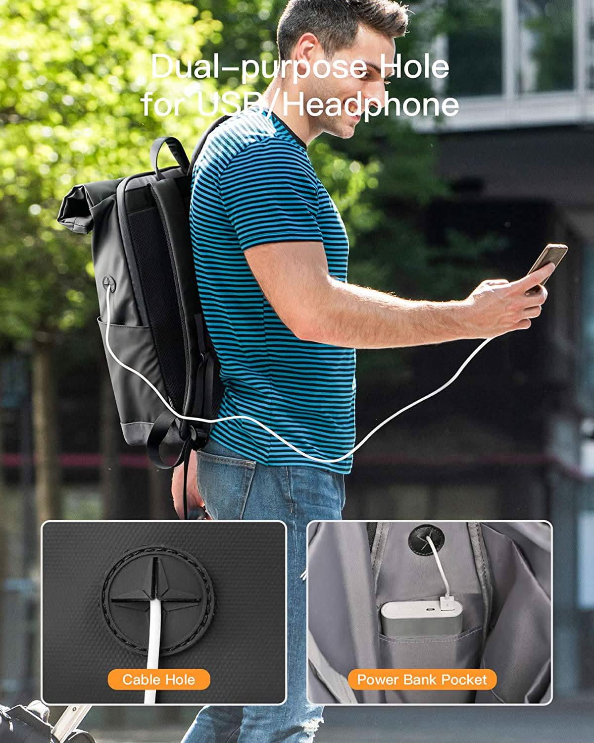 inateck-lightour-bp01003-rolltop-rucksack-30l-schwarz-17-zoll image 5