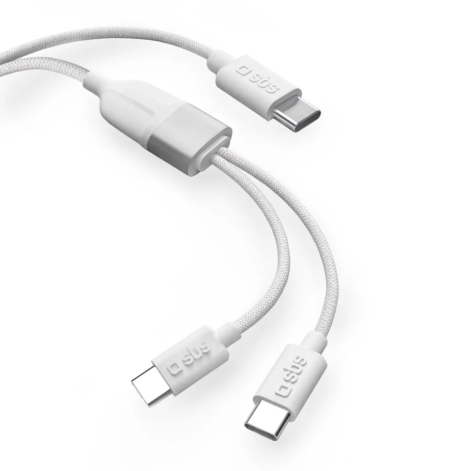 sbs-charging-and-data-cables-usb-c-splitter-60w-1-5m-stoff image 1