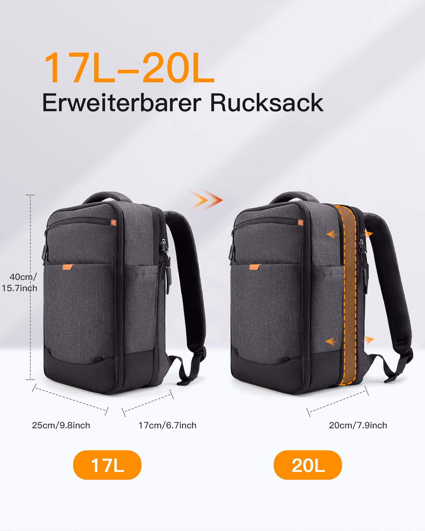 inateck-lightour-bp03006-handgep-ck-rucksack-46l-schwarz image 2