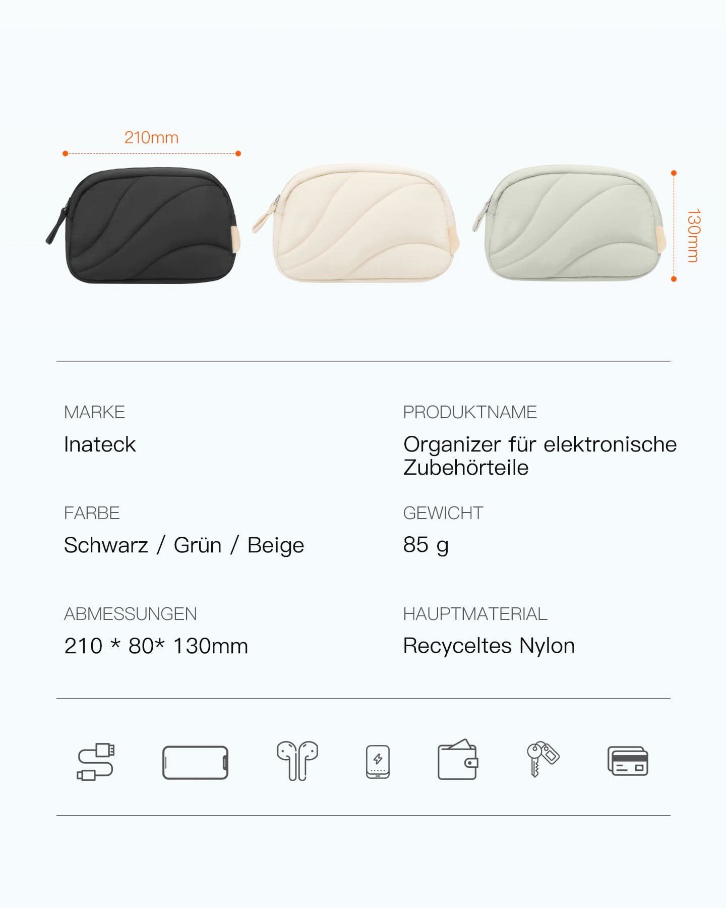 inateck-gadget-organizer-abw31-kabeltasche-schwarz-mit-ykk image 2