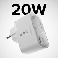 sbs-schuko-wandsteckdose-20w-usb-c-pd-usb-a-set image 3