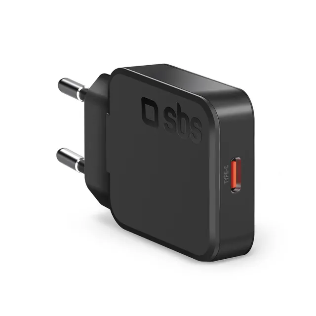 sbs-20w-usb-c-wandladeger-t-ultra-slim-pd-schwarz-reisen image 1