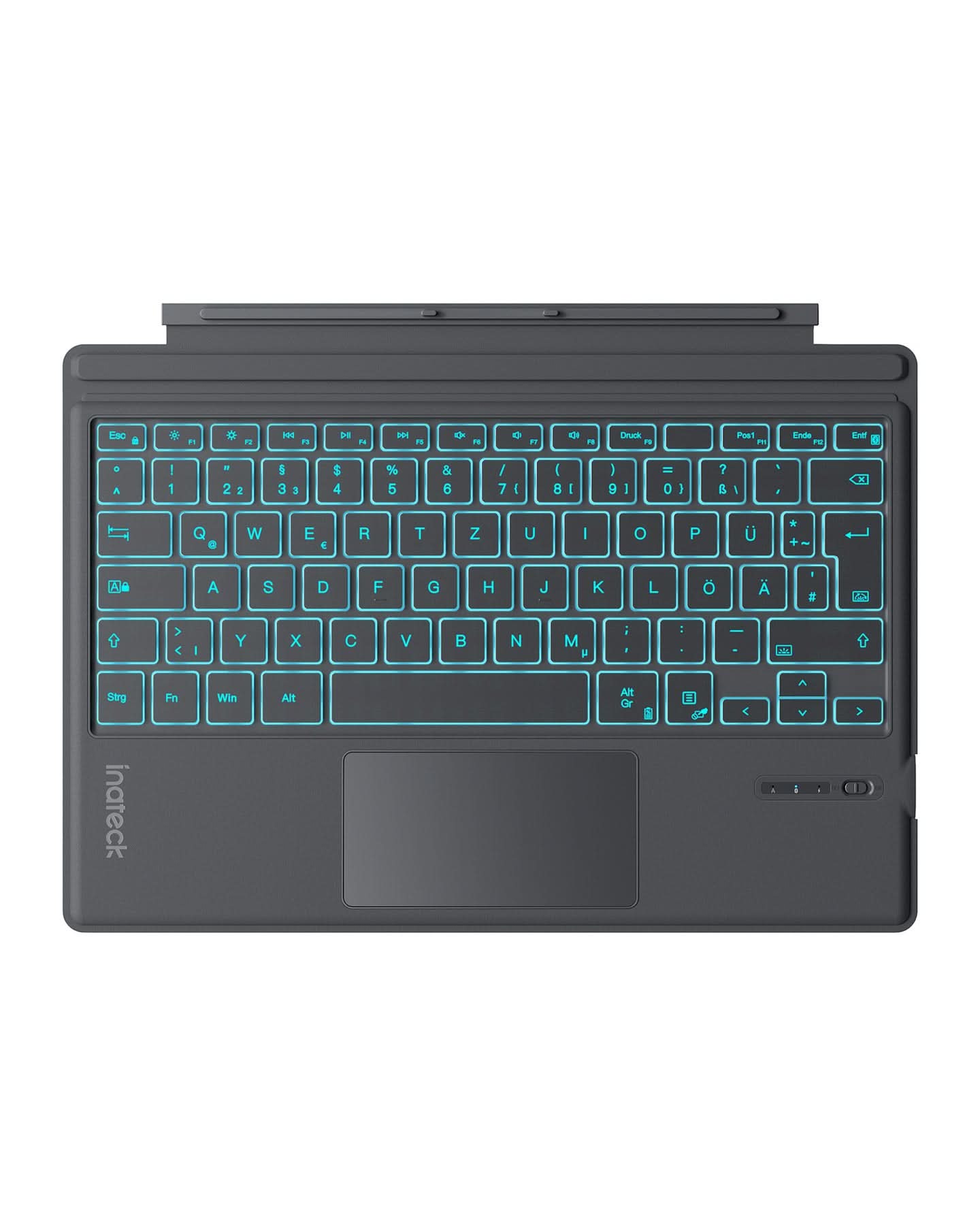 inateck-ai-kb02027-surface-pro-tastatur-qwertz-grau-beleuchtet image 1