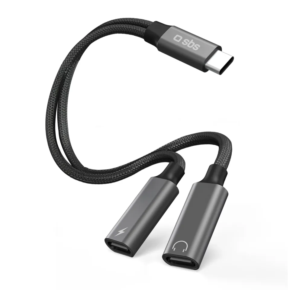 sbs-usb-c-audio-lade-adapter-splitter-60w-13-cm image 1