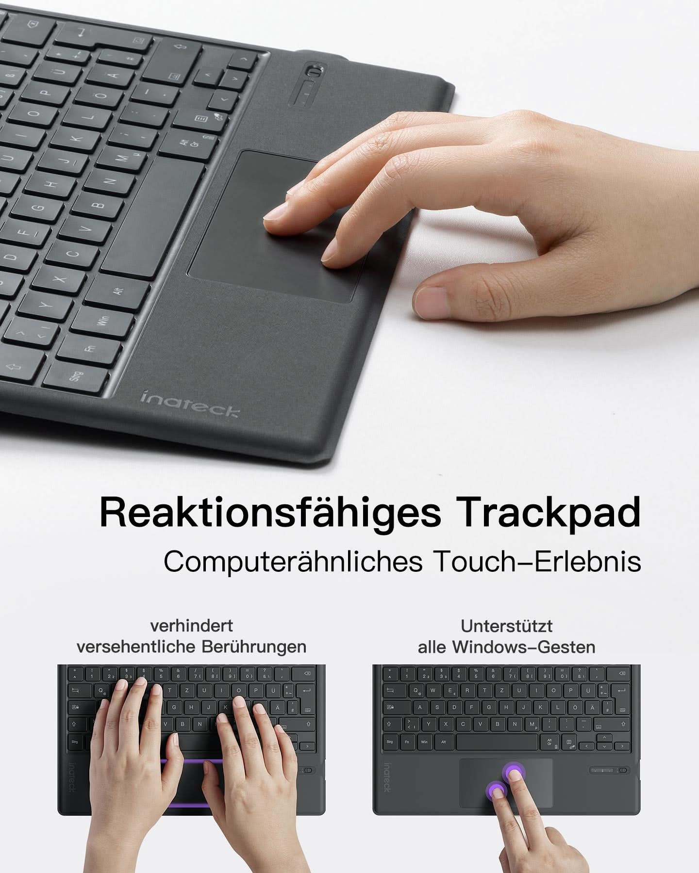 inateck-ai-kb02027-surface-pro-tastatur-qwertz-grau-beleuchtet image 3