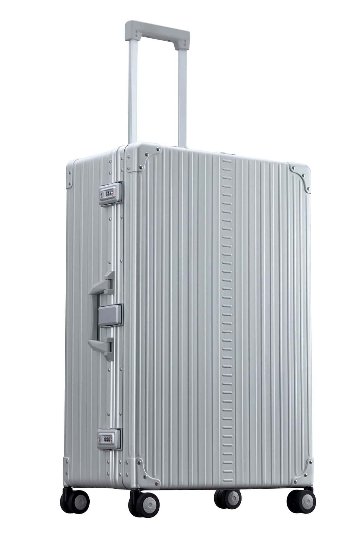 aleon-checked-3028-reisekoffer-30-zoll-alu-xxl-platin image 1