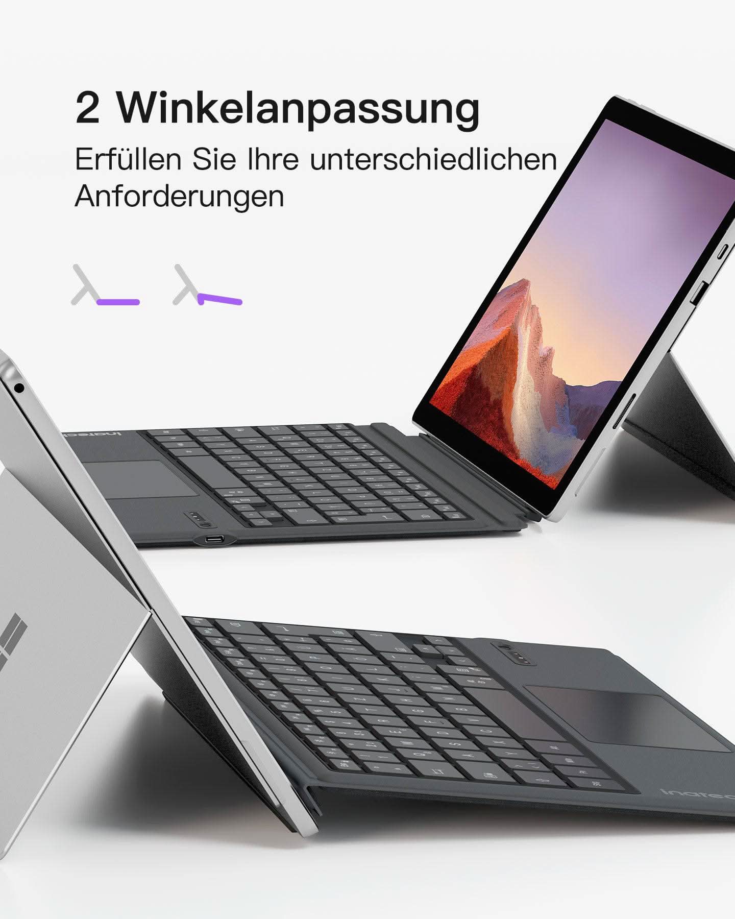 inateck-ai-kb02027-surface-pro-tastatur-qwertz-grau-beleuchtet image 5