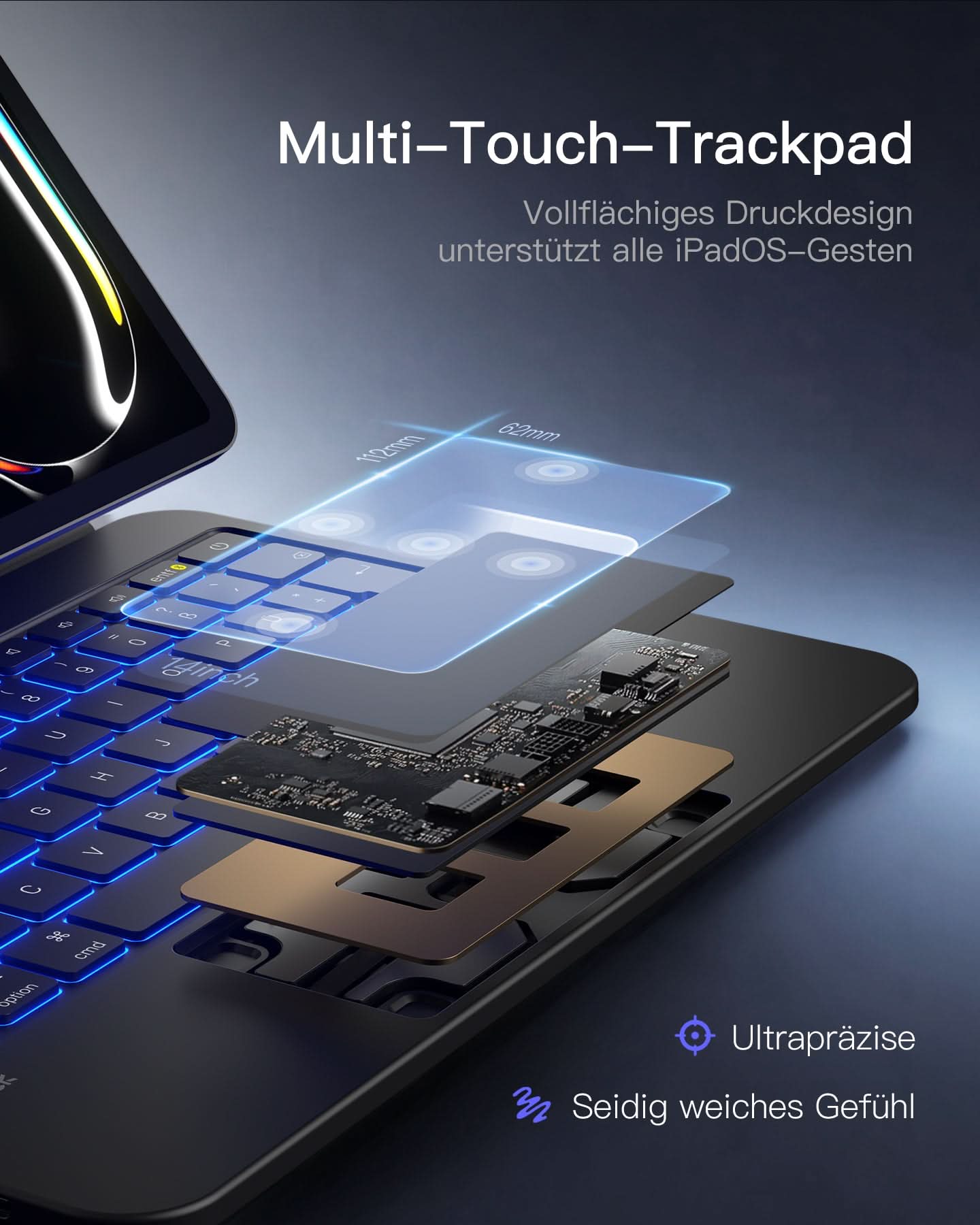 inateck-neomagic-kb903-10-ipad-tastatur-11-zoll-schwarz-led image 4