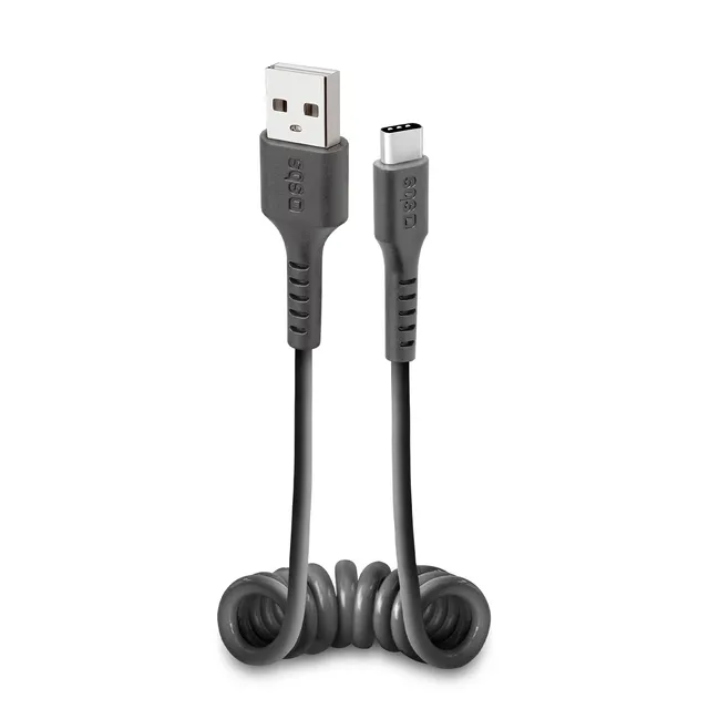 sbs-spiral-usb-c-kabel-50cm-lade-datenkabel-kurz image 1