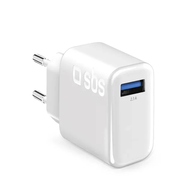 sbs-10w-wandladeger-t-usb-2-1a-intelligent-charge image 1