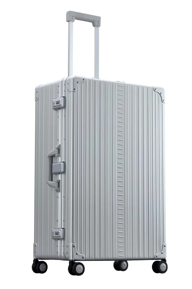 aleon-checked-3028-reisekoffer-30-zoll-alu-xxl-platin image 1